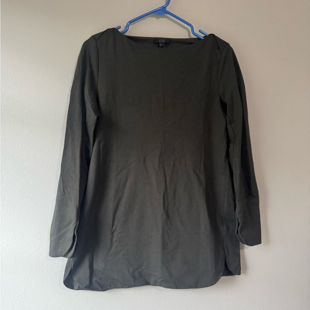 COS Dark Green Long Sleeve Tunic top size small - Picture 3 of 8